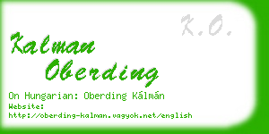 kalman oberding business card